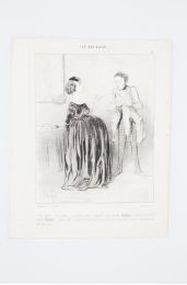 DAUMIER : Lithographie originale en noir et blanc - Les bas-bleus - 