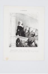 DAUMIER : Lithographie originale en noir et blanc - Les bas-bleus - 