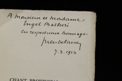 DELACRE : Chant provincial - Libro autografato, Prima edizione - Edition-Originale.com