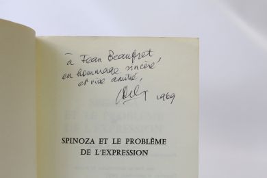 DELEUZE : Spinoza et le problème de l'expression - Autographe, Edition Originale - Edition-Originale.com