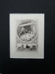 La Fontaine, fables, La vieille et les deux servantes. Eau forte originale sur papier Vergé - Edition Originale - Edition-Originale.com