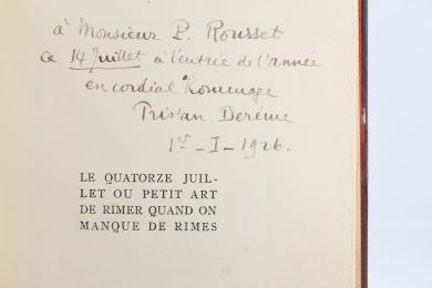 DEREME : Le Quatorze juillet ou petit Art de la rimer quand on manque de Rimes - Libro autografato, Prima edizione - Edition-Originale.com