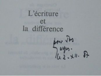 DERRIDA : L'écriture et la différence - Libro autografato - Edition-Originale.com