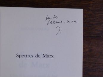 DERRIDA : Spectres de Marx - Autographe, Edition Originale - Edition-Originale.com