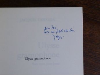 DERRIDA : Ulysse gramophone, deux mots sur Joyce - Libro autografato, Prima edizione - Edition-Originale.com