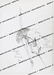 Dessin original de Thierry Mugler - Projet de costume pour un ballet - Signed book, First edition - Edition-Originale.com