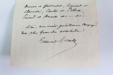DETAILLE : Lettre autographe signée à un confrère peintre - Signed book, First edition - Edition-Originale.com