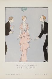 DOEUILLET : Les deux nigauds. Robe de réveillon de Doeuillet (pl.7, La Gazette du Bon ton, 1914 n°1) - Erste Ausgabe - Edition-Originale.com