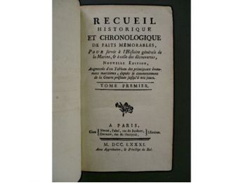 DOMAIRON : Recueil historique et chronologique de faits mémorables, pour servir à l'histoire générale de la marine, & à celle des découvertes - Edition-Originale.com