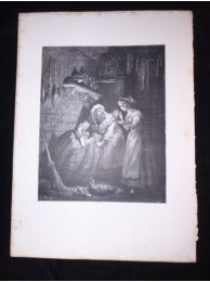 Charles Perrault, Contes, Cendrillon, la Fée et la Citrouille. Gravure originale sur bois de fil, tirée sur Vélin fort - Prima edizione - Edition-Originale.com