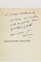 DRIEU LA ROCHELLE : Socialisme fasciste - Signiert, Erste Ausgabe - Edition-Originale.com