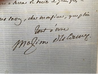 DU CAMP : Lettre autographe signée portrait du Baron de Cormenin - Autographe - Edition-Originale.com