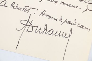 DUHAMEL : Carte de visite autographe à en-tête de la l'Académie française - Autographe, Edition Originale - Edition-Originale.com