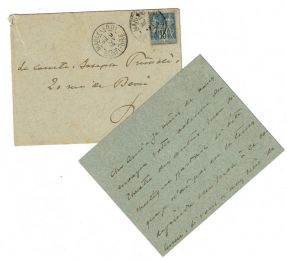 DUMAS FILS : Carte autographe signée adressée au comte Joseph Primoli - Signed book, First edition - Edition-Originale.com