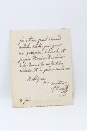 DURET : Lettre autographe signée au chef du secrétariat des beaux-arts : Adolphe Saint Vincent Duvivier - Signiert, Erste Ausgabe - Edition-Originale.com