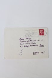 DURRELL : Carte de visite dactylographiée adressée à Jani Brun - Signiert, Erste Ausgabe - Edition-Originale.com