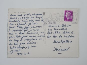 DURRELL : Carte postale autographe signée adressée à Jani Brun : 