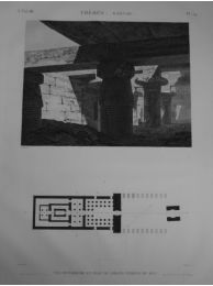 DESCRIPTION DE L'EGYPTE.  Thèbes. Karnak. Vue intérieure et plan du grand Temple du sud. (ANTIQUITES, volume III, planche 54) - First edition - Edition-Originale.com