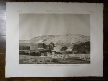 DESCRIPTION DE L'EGYPTE.  Syout (Lycopolis). Vue de la montagne des des hypogées prise à l'extrémité de la ville du côté de l'Ouest. (ANTIQUITES, volume IV, planche 43) - Erste Ausgabe - Edition-Originale.com