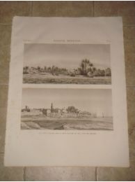 DESCRIPTION DE L'EGYPTE.  Egypte Moyenne. Vue d'un village sur le rive gauche du Nil & Vue de Minyeh. (ETAT MODERNE, volume I, planche 5) - Edition Originale - Edition-Originale.com