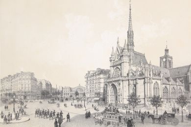 Eglise St Laurent  - Paris et ses ruines, Lithographie originale - Erste Ausgabe - Edition-Originale.com