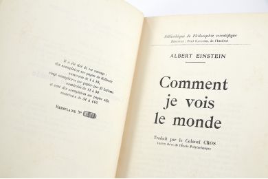 EINSTEIN : Comment je vois le Monde [Mein Weltbild] - Edition Originale - Edition-Originale.com