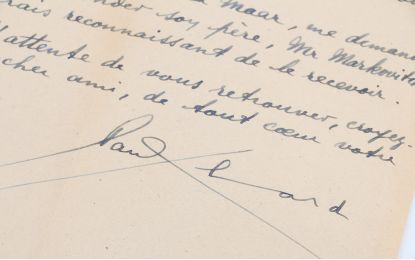ELUARD : Lettre autographe signée adressée à Marco Ristic fondateur du surréalisme serbe - Signiert, Erste Ausgabe - Edition-Originale.com