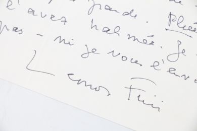 FINI : Amusante lettre manuscrite datée signée et adressée à Gérard Leman dans laquelle elle s'offusque du traitement qu'il a reservé à l'une de ses photographies : 