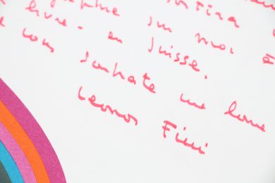 FINI : Lettre manuscrite datée signée et adressée à Gérard Leman sur un papier à motifs psychédéliques lui adressant ses bons voeux pour 1968 - Autographe, Edition Originale - Edition-Originale.com