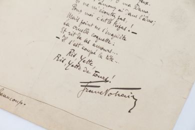 FRANC-NOHAIN : Poème quatrain autographe signé intitulé 