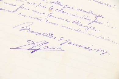 GANCE : Deux poème autographes de jeunesse datés et signés d'Abel Gance qu'il a dédicacé, au recto, à 