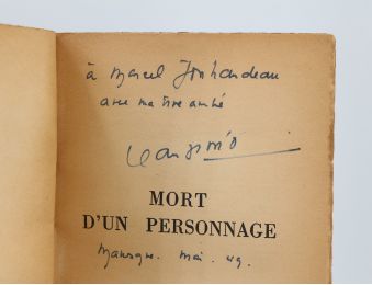 GIONO : Mort d'un personnage - Autographe, Edition Originale - Edition-Originale.com