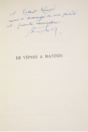 GODOY : De Vêpres à matines - Signiert, Erste Ausgabe - Edition-Originale.com