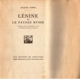 GORKI : Lénine et le paysan russe - First edition - Edition-Originale.com