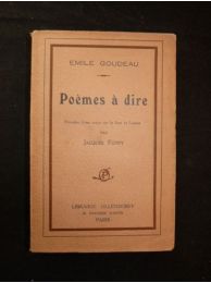 GOUDEAU : Poèmes à dire - Edition-Originale.com
