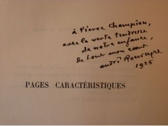 GRACIAN : Pages caractéristiques - Libro autografato, Prima edizione - Edition-Originale.com