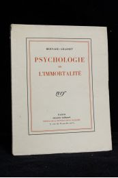 GRASSET : Psychologie de l'immortalité - Erste Ausgabe - Edition-Originale.com