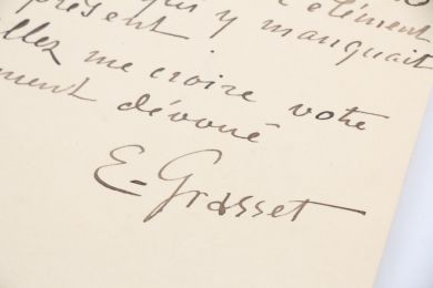 GRASSET : Carte-lettre autographe signée au peintre Bellery Desfontaines à propos d'un lustre qu'il a composé : 