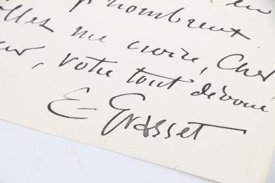 GRASSET : Lettre autographe datée et signée assurant son soutien au peintre Bellery Desfontaines à un concours dont il est jury : 