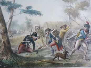 Combat de Saint Martial (1794). Lithographie aquarellée et gommée - Erste Ausgabe - Edition-Originale.com