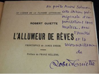 GUIETTE : L'allumeur de rêves - Autographe, Edition Originale - Edition-Originale.com