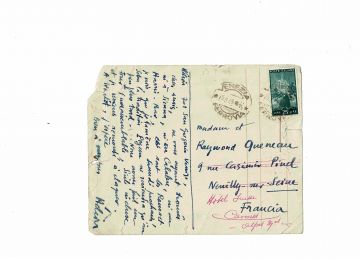 HELION : Carte postale autographe signée adressée à Raymond Queneau - Libro autografato, Prima edizione - Edition-Originale.com
