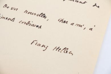 HELLENS : Lettre autographe datée et signée à André Malraux : 