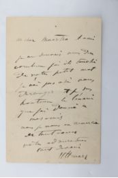 HENNER : Billet autographe signé adressé à un compositeur le remerciant pour sa critique bienveillante - Signiert, Erste Ausgabe - Edition-Originale.com