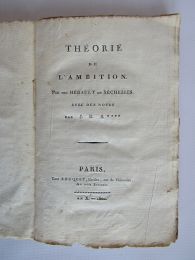 HERAULT DE SECHELLES : Théorie de l'ambition - First edition - Edition-Originale.com