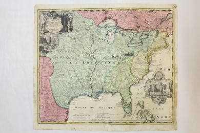 HOMANN : Amplissimae Regionis Mississipi Seu Provinciae Ludovicianae A R.P. Ludovico Hennepin Francisc. Miss. In America Septentrionali Anno 1687... - Prima edizione - Edition-Originale.com