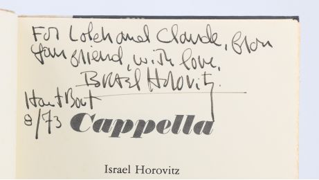 HOROVITZ : Cappella - Signed book, First edition - Edition-Originale.com