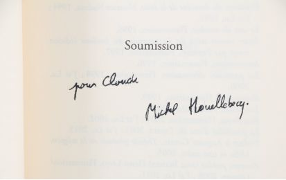 HOUELLEBECQ : Soumission - Signed book, First edition - Edition-Originale.com