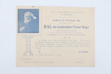 HUGO : Carton d'invitation au bal du centenaire de Victor Hugo - First edition - Edition-Originale.com