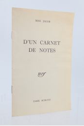 JACOB : D'un carnet de notes - Prima edizione - Edition-Originale.com